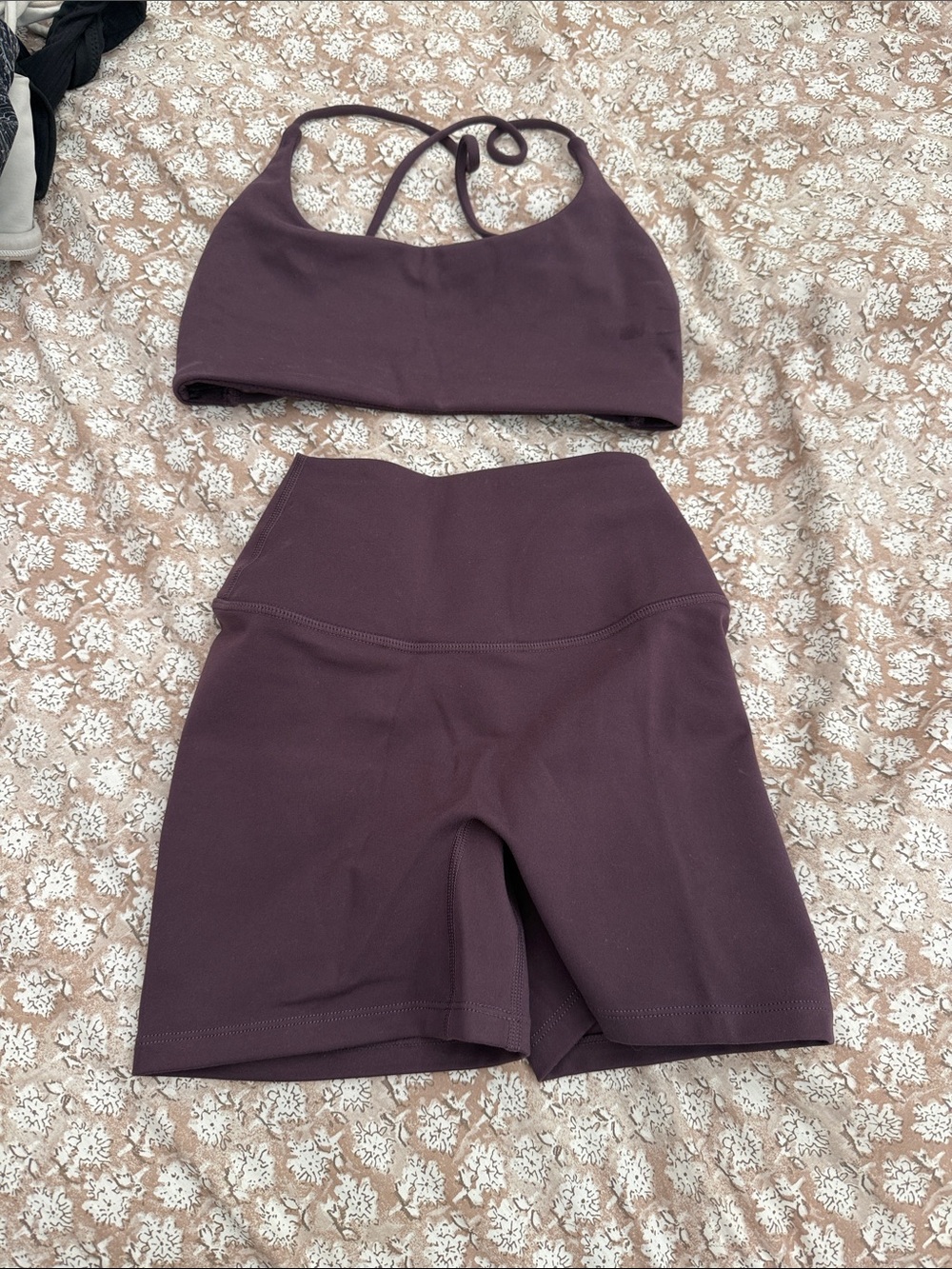 CSB Women’s Plum Sports Bra and High-Waist Bike Shorts Set